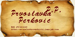Prvoslavka Perković vizit kartica